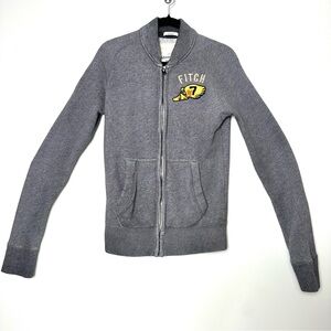 Vintage Abercrombie & Fitch Varsity Muscle Hoodie Zip Up Embroidered Y2K Preppy